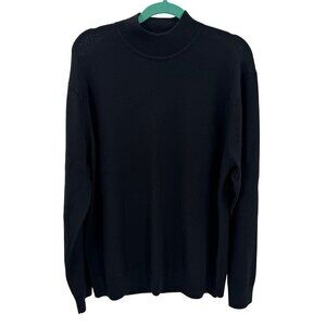 Raffi 100% Extra Fine Merino Wool Black Crew Neck Sweater Mens XL